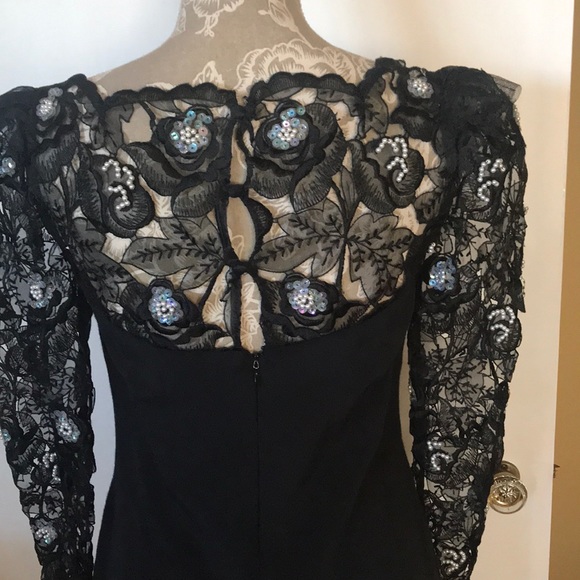 Black embellished cocktail dress - Picture 4 of 6